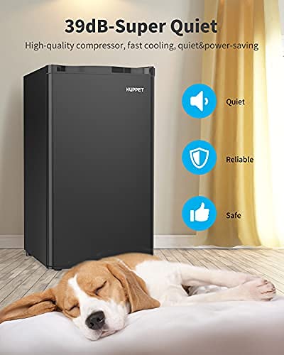 N\A 3.2 Cu.Ft Single Door Mini Fridge, Compact Refrigerator Mini Refrigerator Small Drink Food Storage Machine for Dorm, Camper, Basement or Office (Black)