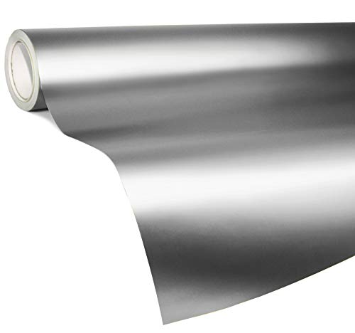 VViViD Architectural Stainless Steel Satin Finish Chrome Color Film (12" x 60")