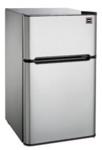 rca rfr834_amz 3.2 cu ft double door top freezer refrigerator, stainless