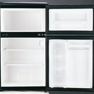 RCA RFR834_AMZ 3.2 Cu Ft Double Door Top Freezer Refrigerator, Stainless