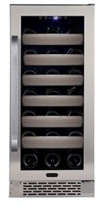 whynter bwr-331sl elite 33 bottle seamless door single zone, stainless steel/black built-in wine refrigerator