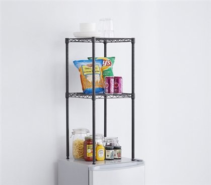 DormCo Suprima Mini-Fridge Organizer Shelves - Gunmetal Gray