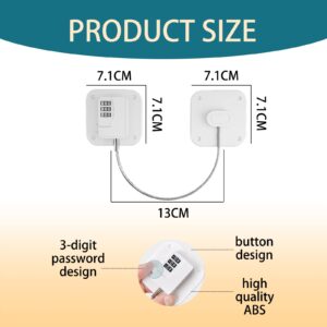 Fridge Lock Combination Ensure Child Safety Refrigerator Locks Universal Fridge Cabinet and Freezer Lock Strong Adhesive for Extra Security Compatible with Any Refrigerator Door White