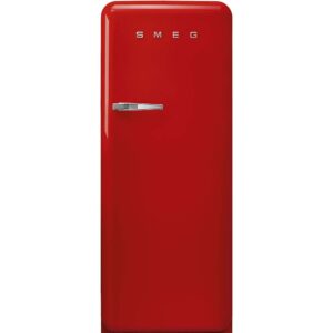 smeg fab28 50's retro style aesthetic top freezer refrigerator with 9.92 cu total capacity, multiflow cooling system, adjustable glass shelves 24-inches, red right hand hinge