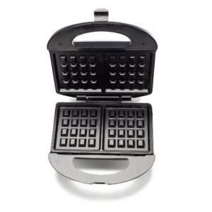Dominion Waffle Maker, Non Stick Waffle Irons, Compact 2 Slice Waffle Makers for Breakfast, Snacks, ETL Certificated, Black