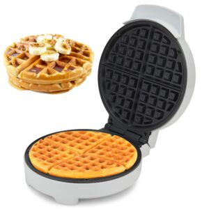 lumme waffle maker electric waffle maker machine waffle iron for individual waffles, paninis, hash browns, other on the go breakfast, lunch, or snack (white)