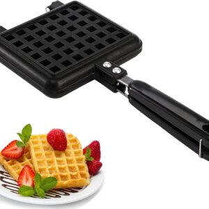 Mini Waffle Maker Pan Waffle Nonstick Coating Waffle Baking Mold Plate Stovetop Waffle Skillet for Belgian Waffle Sandwich Toaster