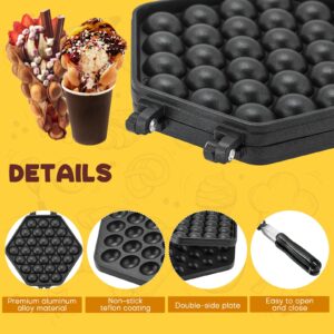 AMGSH Bubble Waffle Maker Pan Hand Held Egg Waffle Pan,Aluminum Alloy Non-stick Waffle Cake Baking Mold Plate for Breakfast Lunch Household Cafe Cake Shop Restaurant