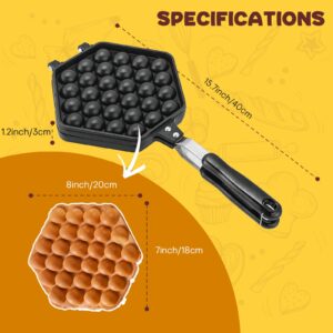 AMGSH Bubble Waffle Maker Pan Hand Held Egg Waffle Pan,Aluminum Alloy Non-stick Waffle Cake Baking Mold Plate for Breakfast Lunch Household Cafe Cake Shop Restaurant