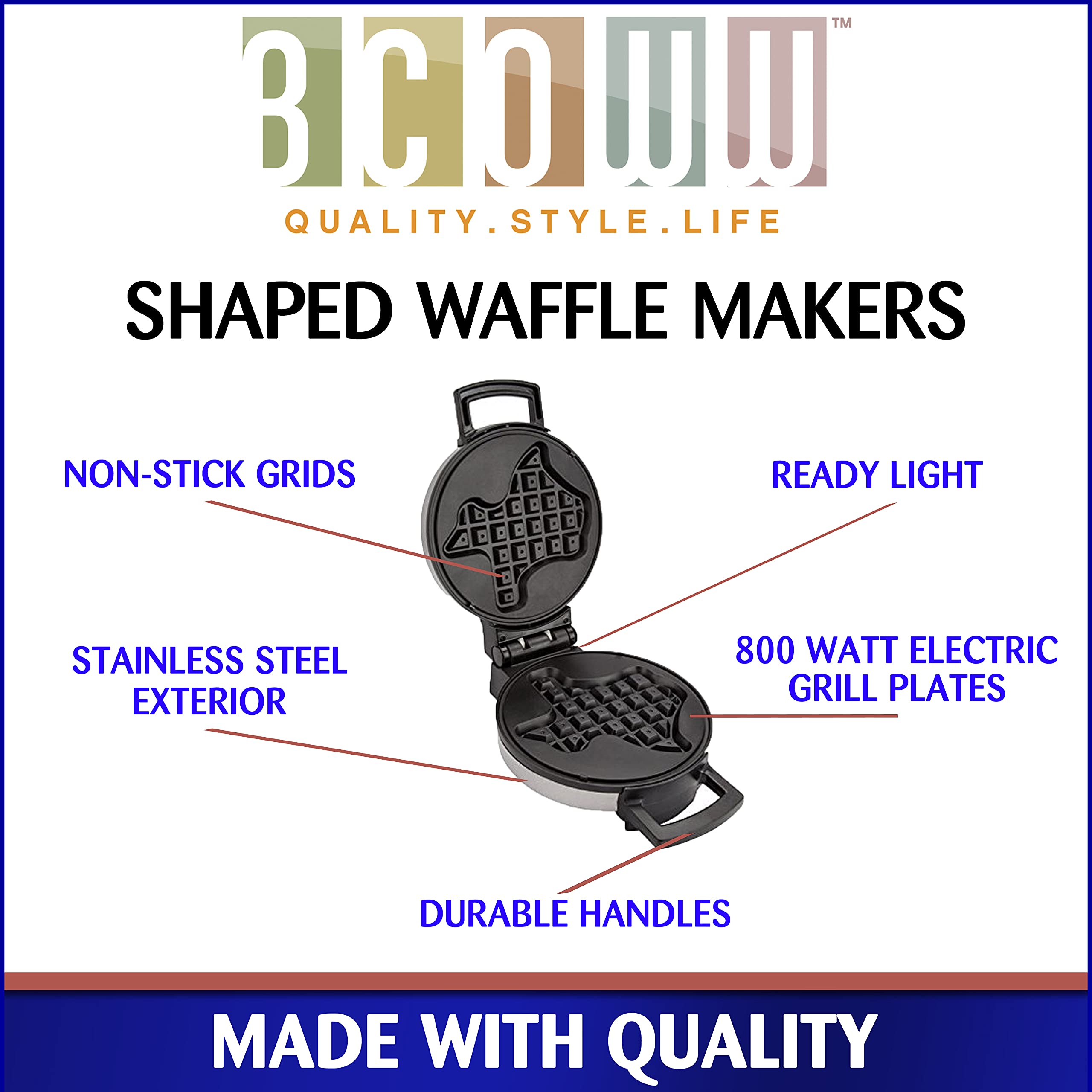 Fleur De Lis Belgian Waffle Maker | Non-stick Waffle Iron | Works Perfectly for Chaffles, Gluten Free or Paleo Pancake And Waffle Mix