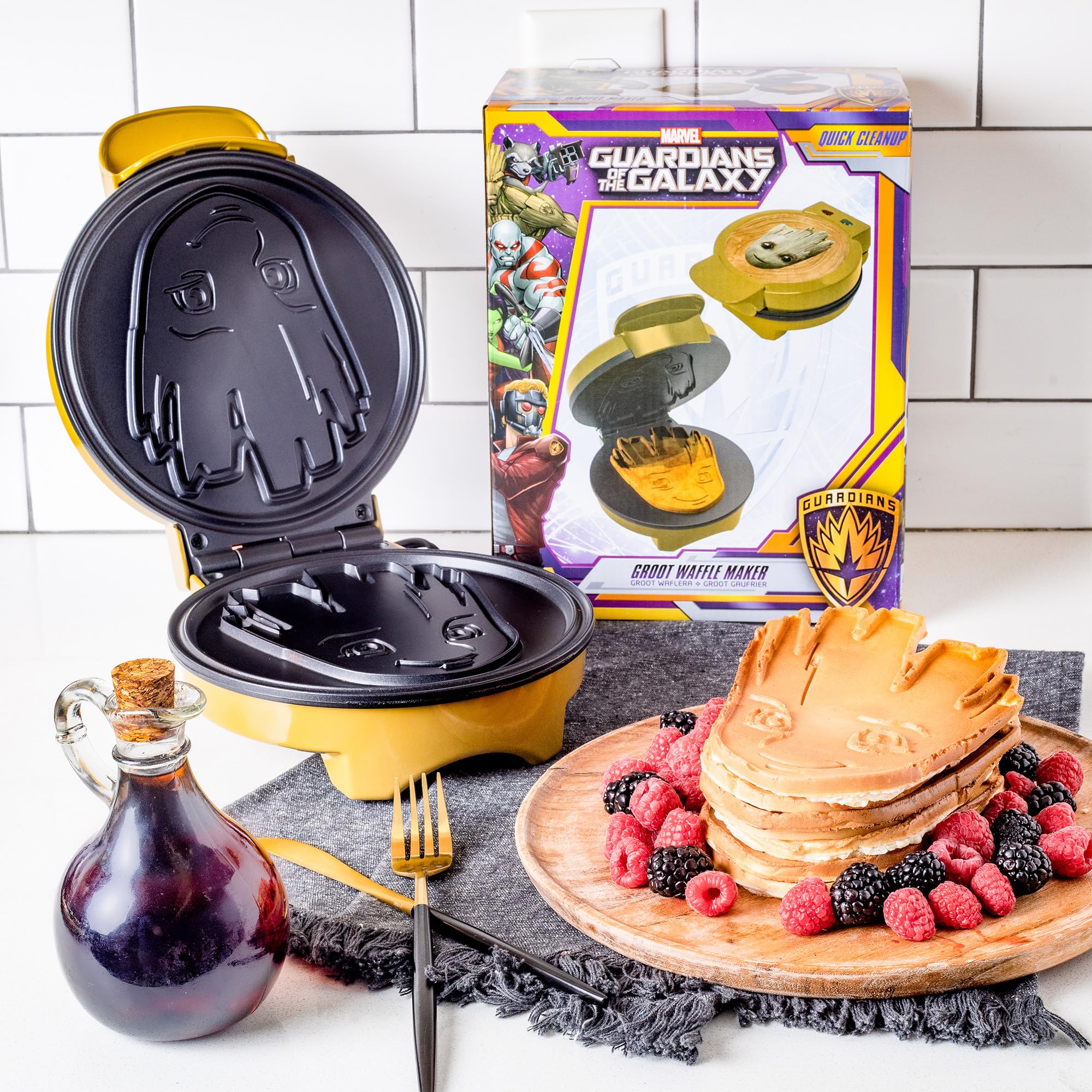 Uncanny Brands Marvel Groot Waffle Maker- I Am Groot On Your Waffles- Waffle Iron