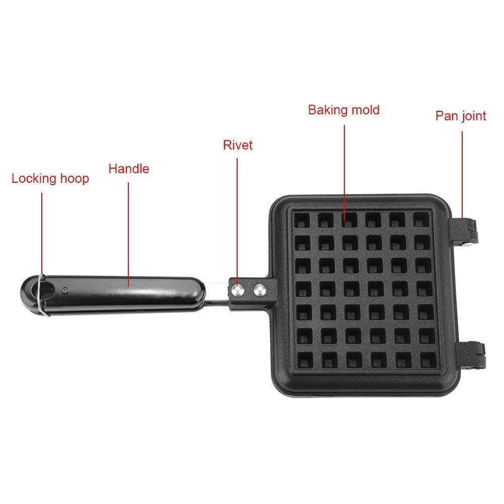 Waffle Maker, Non-Stick Belgian Waffle Maker Panini Press Stainless Steel Breakfast Sandwich MakerWaffle Iron Maker Machine Grilled Cheese Maker, 5.5" x 12.4" Stove Top Waffle Iron Pan