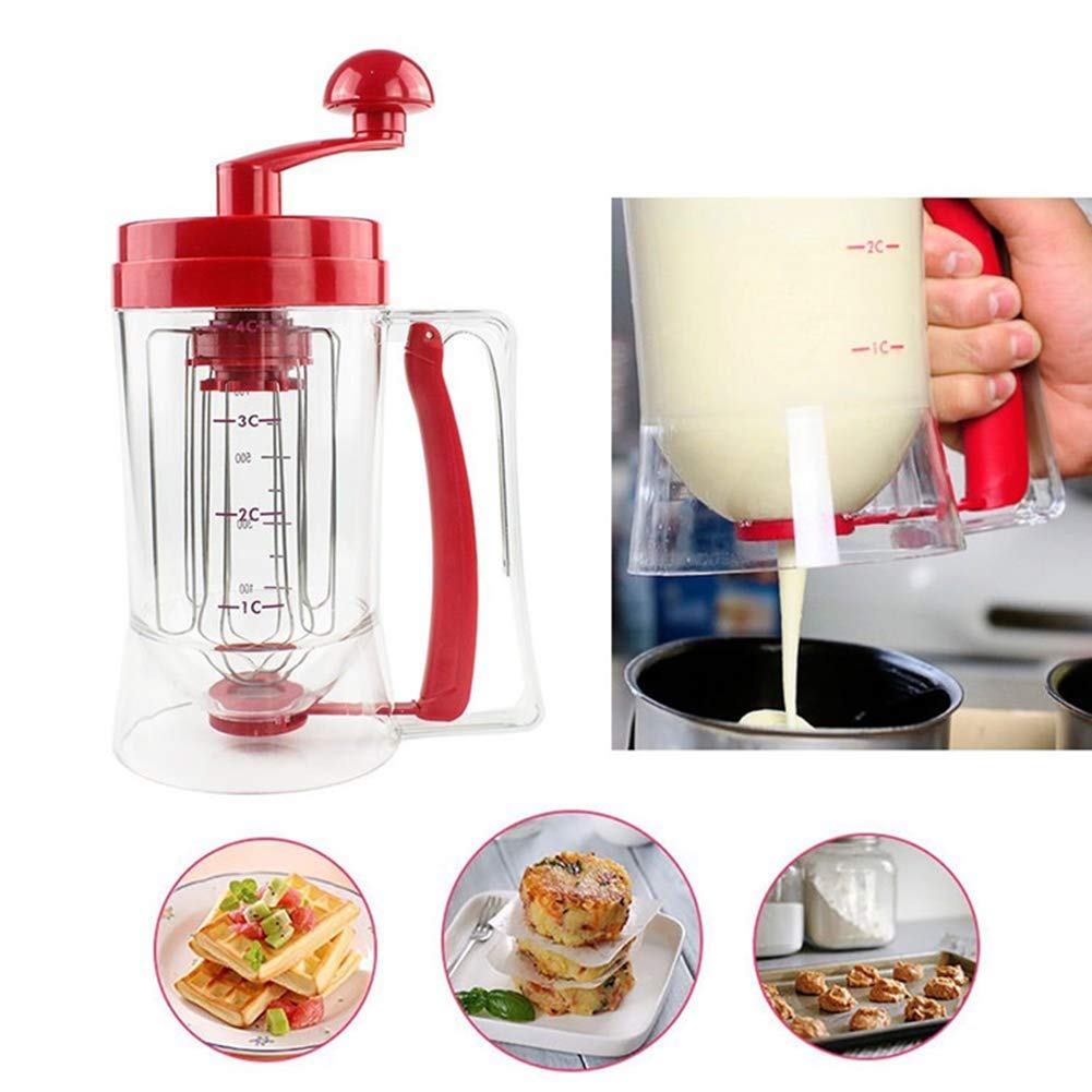 Acrodi Pancake & Cupcake Mixer and Batter Dispenser Perfect Baking Tool Bakeware Maker with Measuring Label