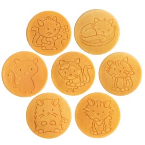 Kitty Friends Mini Pancake Pan - Make 7 Unique Flapjack Cat Designs, Nonstick Pan Cake Maker Griddle for Breakfast Kitten Fun & Easy Cleanup, Fun Animal Gift