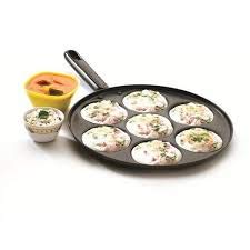 NonStick Mini Uttapam Pan Mini Pancake Maker Mini Crepe pan Idli Pan Pancake Multi-Snack Maker Aluminium Uttapam Tawa Mini Pancake Tava 7 Cavity (275mm)