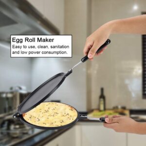 Non Stick Egg Roll Waffle Cone Maker Double side Aluminum Alloy Ice Cream Cone Maker Omelette Pancake Baking Pan Cake Bakeware Cooking Tools with Heat insulation Handle