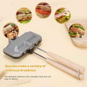 Toasted Sandwich Maker, Double-Sided Stove Top Sandwich Baking Pan Nonstick Sandwich Maker Kitchen Pie Iron Press Sandwich Maker for Breakfast Pancakes Omelets Frittatas Toast (A)