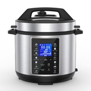 6 qt electric pressure cooker, 14 one touch programs electric cooker, slow cooker, rice maker, saute pan, yogurt maker, stainless steel multicooker