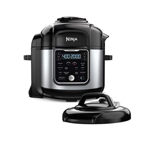 ninja os401 foodi 10-in-1 xl 8 qt. pressure cooker & air fryer that steams, slow cooks, sears, sautés, dehydrates & more, with 5.6 qt. cook & crisp plate & 15 recipe book, silver