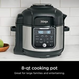 Ninja OS401 Foodi 10-in-1 XL 8 qt. Pressure Cooker & Air Fryer that Steams, Slow Cooks, Sears, Sautés, Dehydrates & More, with 5.6 qt. Cook & Crisp Plate & 15 Recipe Book, Silver