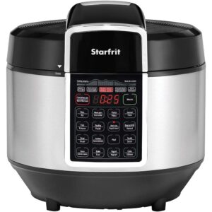 starfrit 024600-002-0000 8-liter electric pressure cooker, black/silver, 11.7" x 12" x 12"