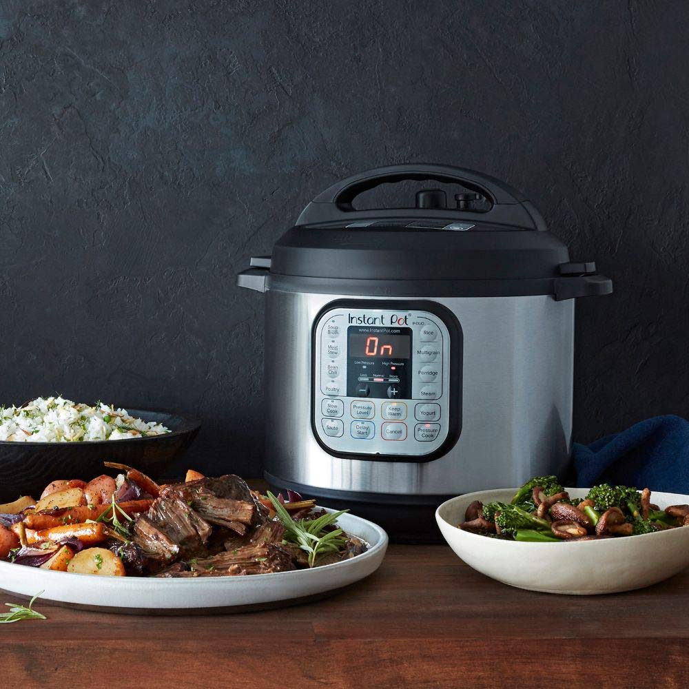 Instant Pot Duo 7-in-1 Electric Pressure Cooker, Sterilizer, Slow Cooker, Rice Cooker, Steamer, Saute, Yogurt Maker, and Warmer, 6 Quart, 14 One-Touch Programs & 6 Quart Ceramic Cooking Pot