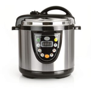 berghoff electric pressure cooker, 6.3 qt, black/silver
