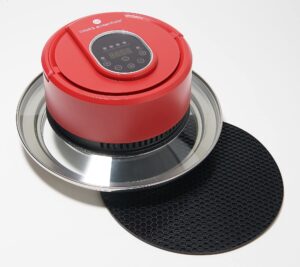 cook's essentials air fryer lid for pots, pans & pressure cooker (renewed), red