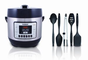 nuwave 6qt nutri-pot digital pressure cooker with bonus accessories & 5-piece utensil set