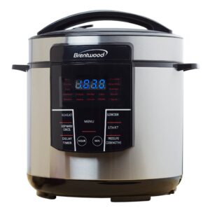 brentwood select epc-626 6 quart digital pressure multi cooker, stainless steel