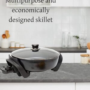 Extra Deep Electric Skillet Nonstick - Adjustable Temperature Control Aluminum Electric Fryer (12 Inch)