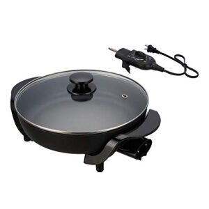 deahun mainstays 12" round nonstick electric skillet with glass cover