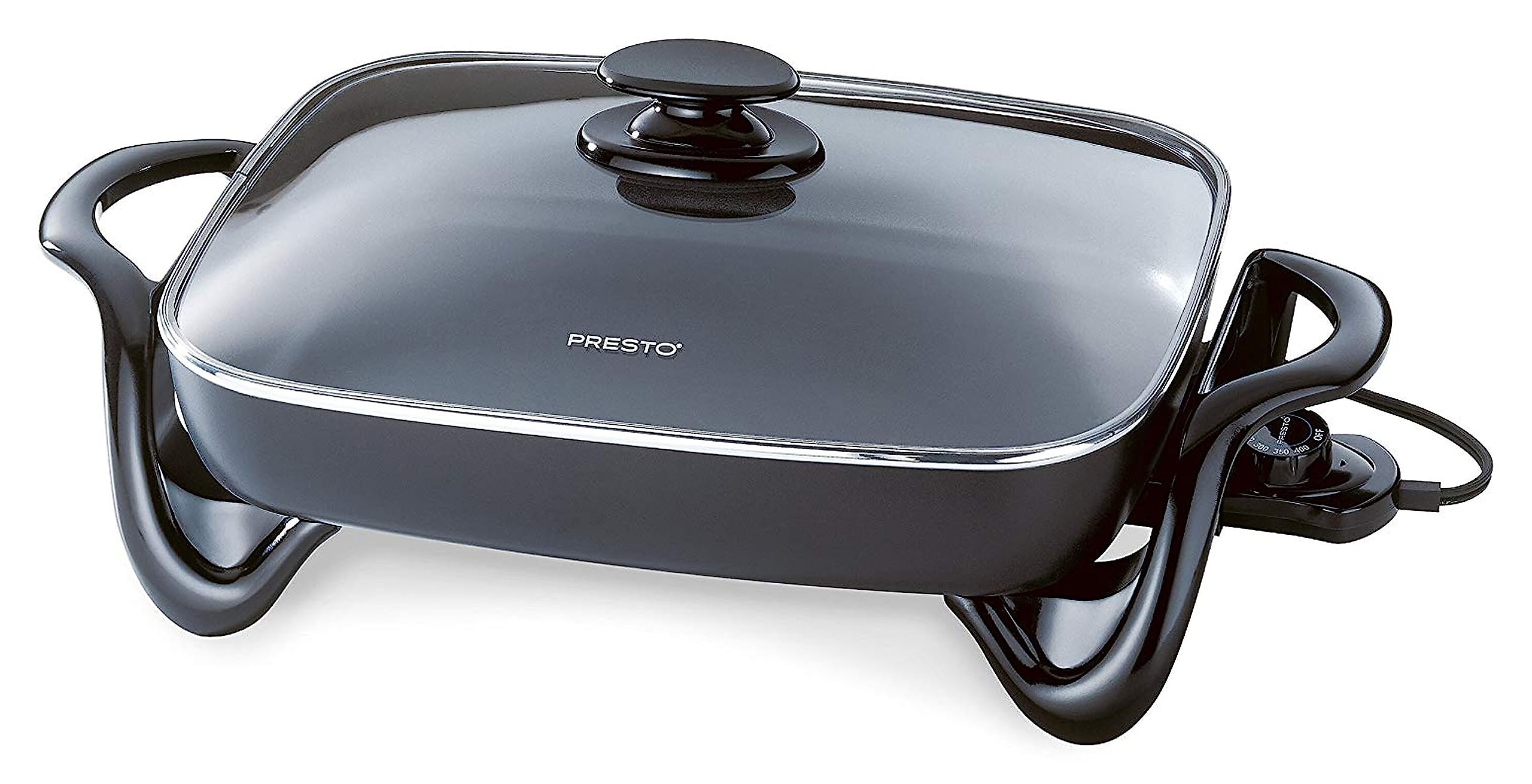 Presto Electric Skillet 1500 W 16 In. Cast Aluminum, Non-Stick Inside & Out, With Glass Cover