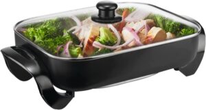 16 inch nonstick electric skillet - large capacity serves 4 to 6 people