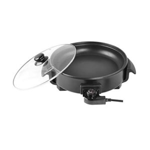 Brentwood Appliances SK67BK 12-Inch Round Nonstick Electric Skillet with Vented Glass Lid, One Size, Black