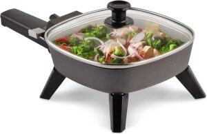 6-inch small electric skillet - with glass lid - serves 1 to 2 people