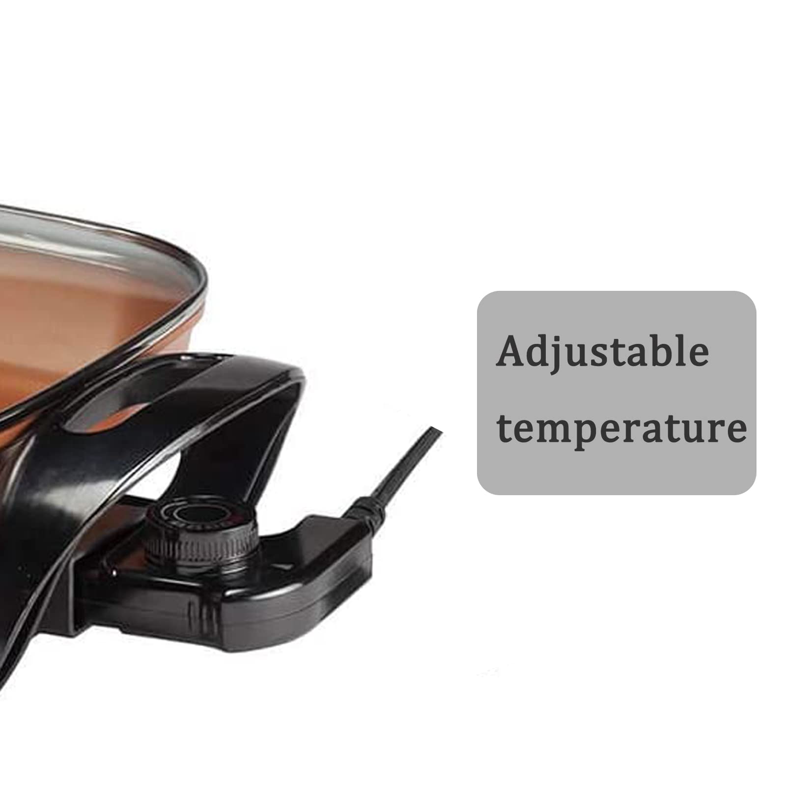 Large Nonstick Electric Skillet - Serves 4 to 6 People (Copper Ceramic)