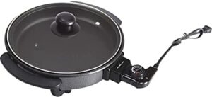 ovente sk10112b round electric frying pan, black