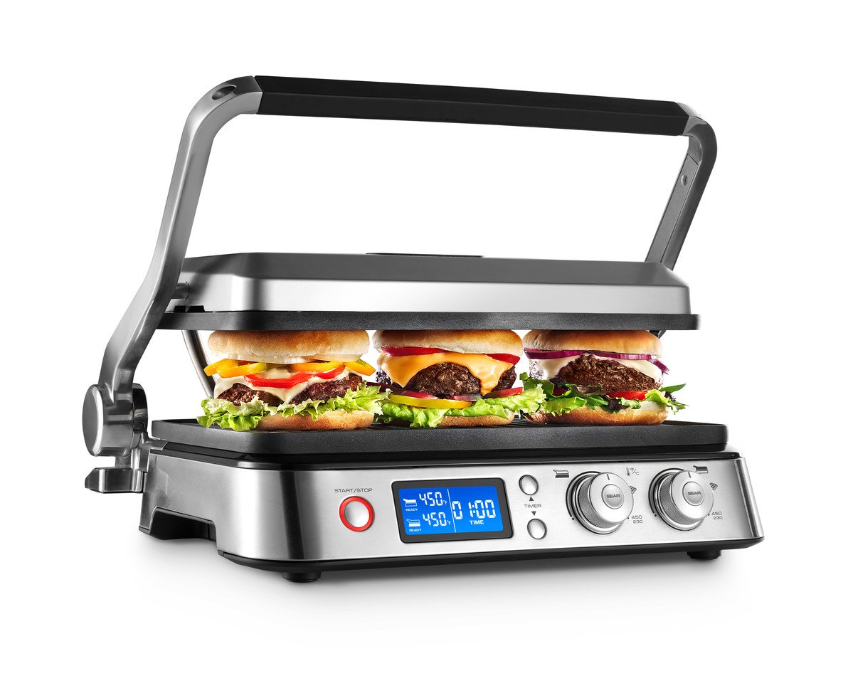 De'Longhi America CGH1020D Livenza All Day Combination Contact Grill and Open Barbecue, Stainless Steel