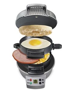 hamilton beach 25478 breakfast sandwich maker with timer, silver