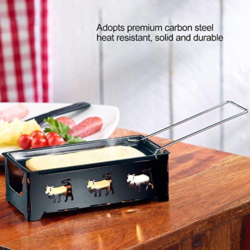 Mini Cheese Raclette, Portable Foldable Non-Stick Raclette Grill, Candlelight Cheese Melter Pan, with Spatula