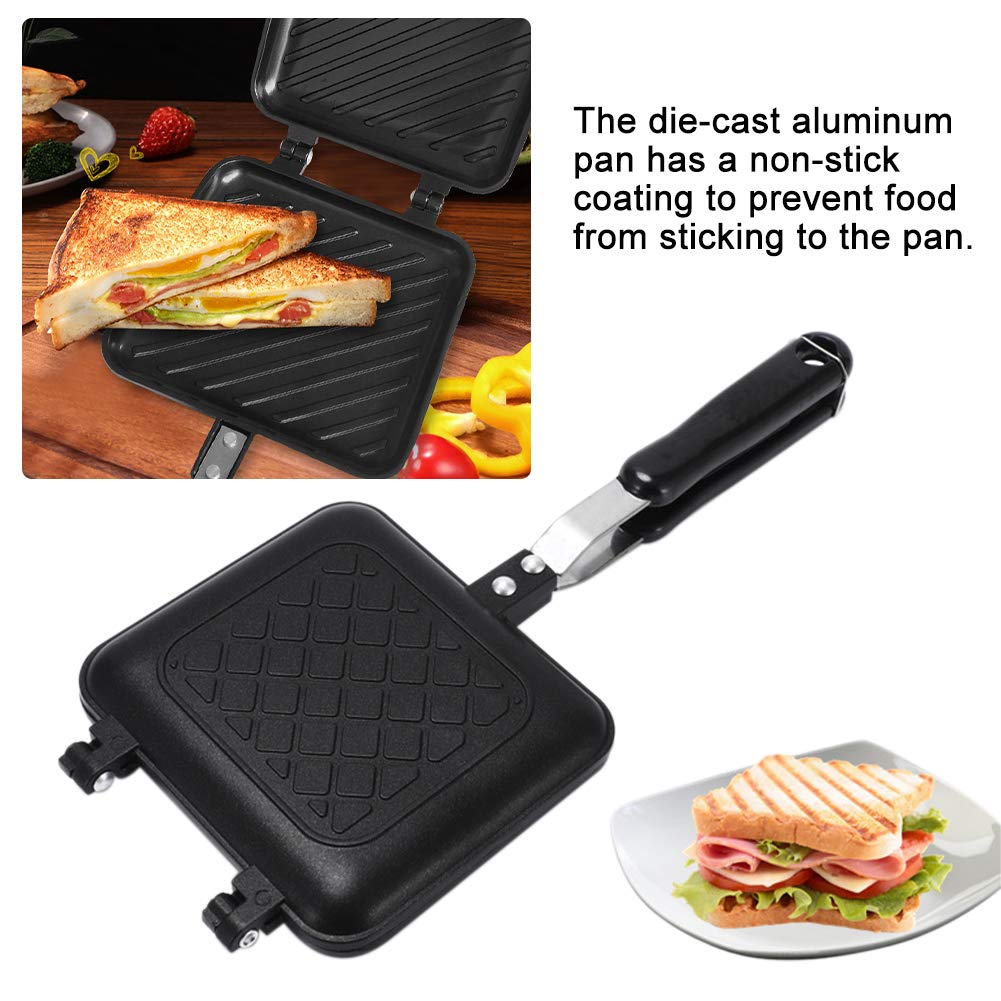 Sandwich Maker, Double-Coated Non-Stick Grilled Sandwich and Panini Maker, Hot Sandwich Maker Pan Nonstick Aluminum Flip Pan