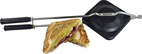 Whopperonline Non-Stick Grilled Sandwich Toaster With Handle, Stovetop Toasted Sandwich Maker Grill Pan For Adults - Black, 16 Inch