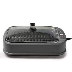oster diamondforce electric indoor nonstick smokeless countertop grill small appliance with removable grill plate and lid