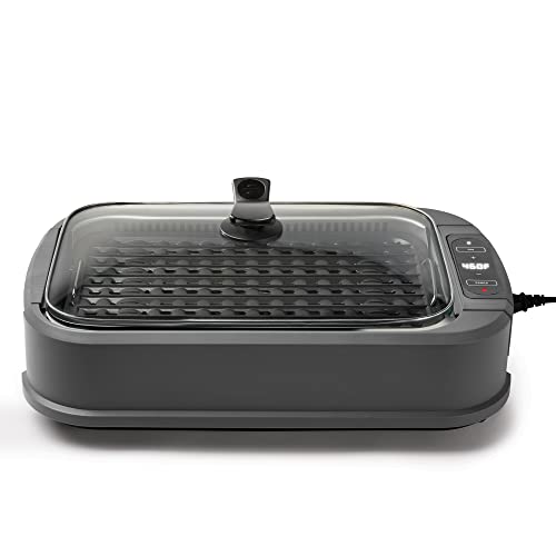 Oster DiamondForce Electric Indoor Nonstick Smokeless Countertop Grill Small Appliance with Removable Grill Plate and Lid