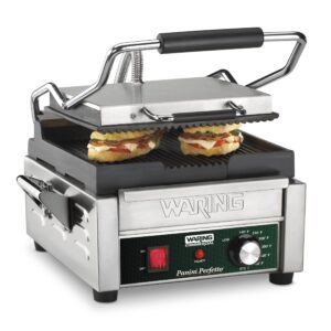 waring commercial wpg150b compact italian-style panini grill, 208-volt