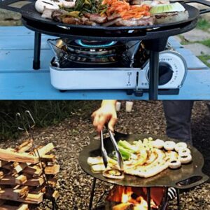 KOREAC_Korean BBQ Non-stick Grill_ Circular size 14.2 inches [Round Griddle Pan 14.2in + Bag] Natural Material 6 Layer Coating/We can use it at home or outside._Made in Korea.