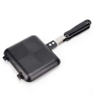 double sided grill pan frying pan grilled cheese maker sandwich panini maker fry pan non-stick double grill pan aluminum frying pan for breakfast toast panini waffle barbecue home outdoor