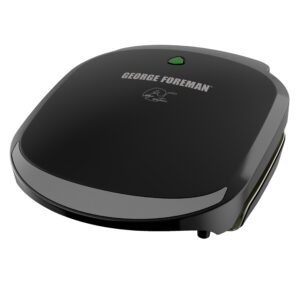 george foreman 2-serving classic plate electric grill and panini press, black, gr136b