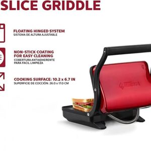 Holstein Housewares Electric Griddle for Toasting Sandwiches, Various Snacks - Metallic Red